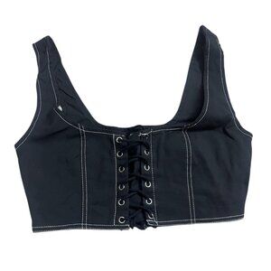 Forever 21 Lace up corset top contrast stitching
